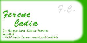 ferenc cadia business card